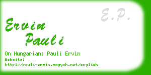 ervin pauli business card